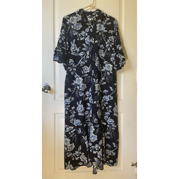 Johnny Was Magnolia High Low Ruffle Sleeve Maxi Dress Size Small - Picture 2 of 12
